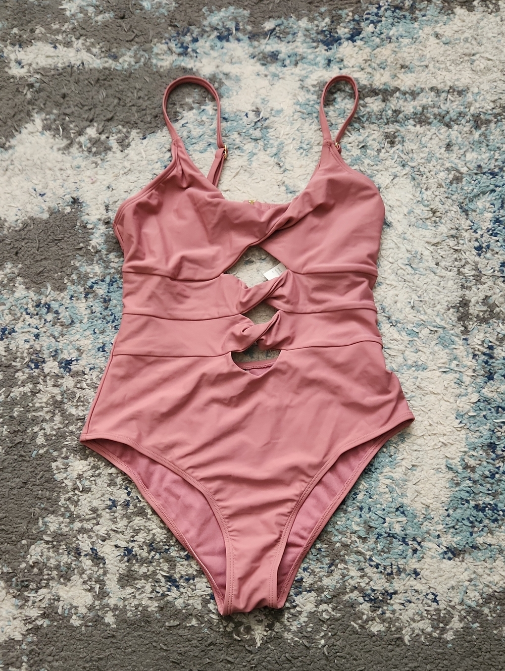 NWT bebe Dusty Pink Cutout One-Piece Swimsuit